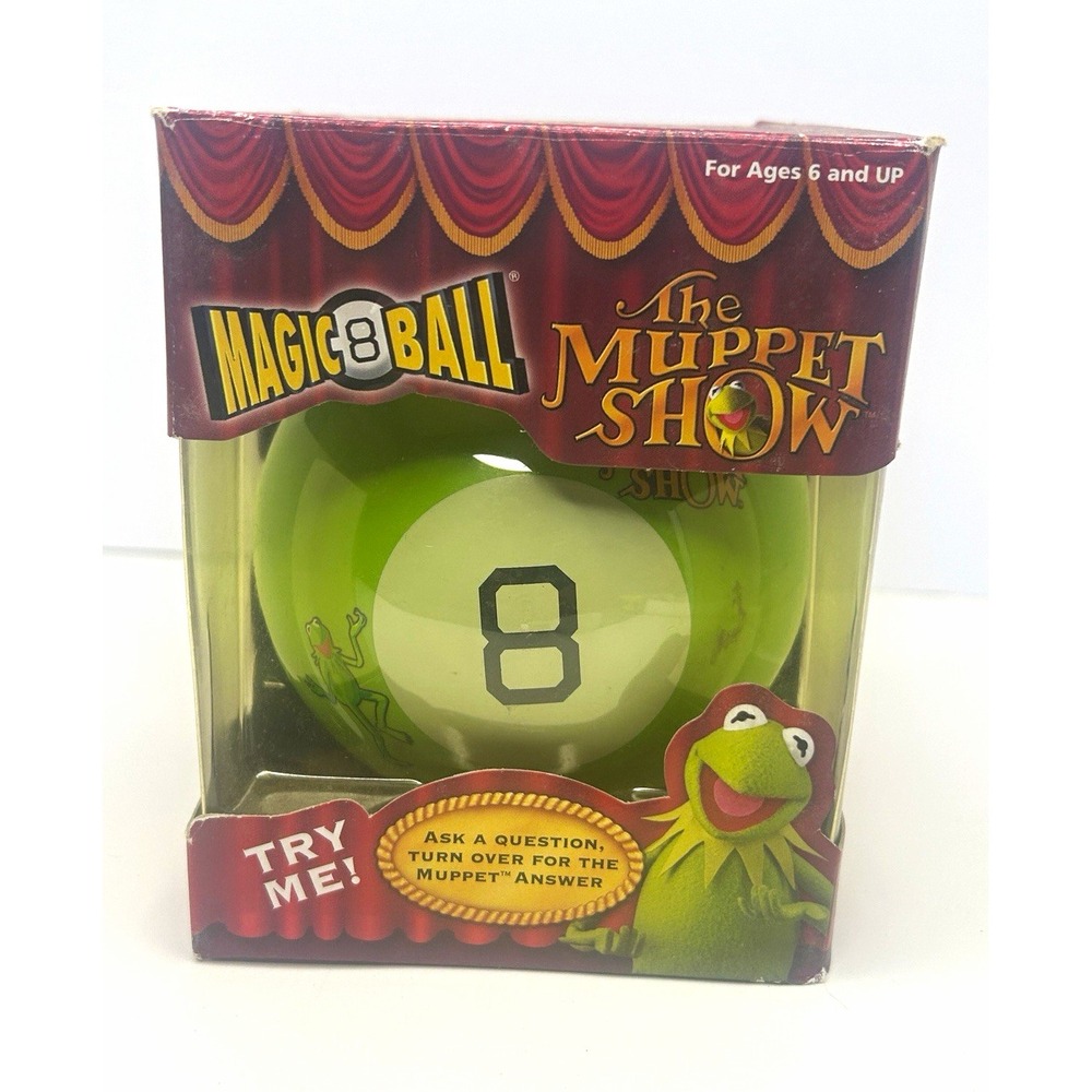 The Muppet Show Magic 8 Ball Sababa Toys Kermit Green Novelty Toy Boxed Vintage